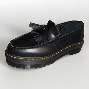 Dr. Martens Adrian Quad Shoes Womens 10 Mens 9 Black Leather Platform Tassle NEW
